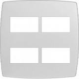 Placa para 4 Módulos Horizontais Separados com Suporte 4x4 - HOME BRANCA